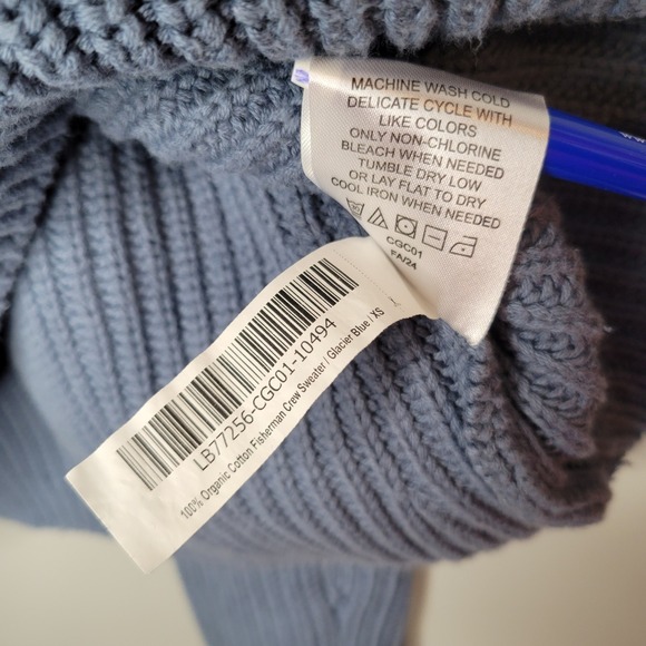 Quince Sweater Women Sz XS Blue Cable Organic Cotton Fisherman Crew Sustainable - Picture 9 of 10